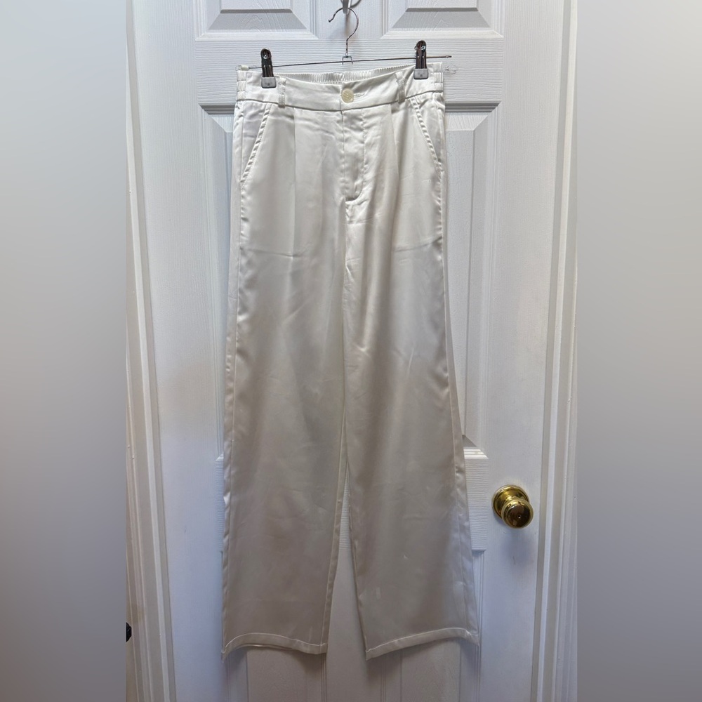 Classic Wide-Leg Cream Women’s Pants